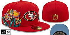 49ers GROOVY Red Fitted Hat by New Era