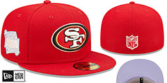 49ers SB XXIV POP-SWEAT Red-Lavender Fitted Hat by New Era