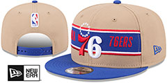 76ers 2024 NBA DRAFT SNAPBACK Camel-Royal Hat by New Era