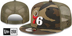 76ers ARMY CAMO TRUCKER Hat by New Era