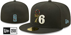 76ers COLOR PACK MULTI Charcoal Fitted Hat by New Era