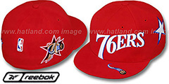 76ers ELEMENTS Fitted Hat by Reebok - red