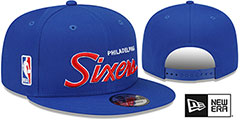 76ers SCRIPT-UP SNAPBACK Royal Hat by New Era