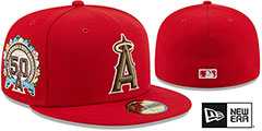 Angels BOTANICAL SIDE-PATCH Red Fitted Hat by New Era