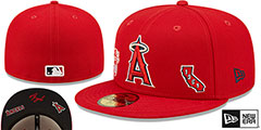 Angels TRIPLE THREAT IDENTITY Red Fitted Hat by New Era