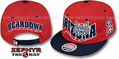 Arizona 2T FLASHBACK SNAPBACK Red-Navy Hat by Zephyr