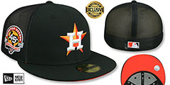 Astros 45TH ANNIVERSARY MESH-BACK SIDE-PATCH Black-Orange Fitted Hat by New Era