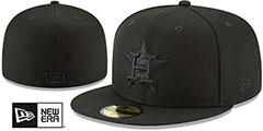 Astros BLACKOUT Fitted Hat by New Era