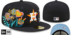 Astros GROOVY Navy Fitted Hat by New Era