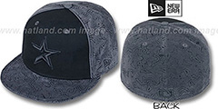 Astros TEAM-FLOCKING Black-Grey Fitted Hat by New Era