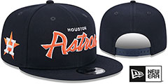 Astros TEAM-SCRIPT SNAPBACK Navy Hat by New Era