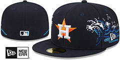 Astros TONAL WAVE Navy Fitted Hat by New Era