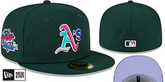 Athletics 1989 WS POLAR LIGHTS Green-Lavender Fitted Hat by New Era