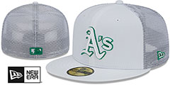 Athletics BATTING PRACTICE TRUCKER White Fitted Hat by New Era