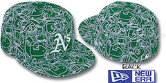 Athletics CHAOS PUFFY Kelly-White Fitted Hat by New Era