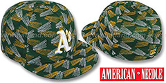 Athletics FLICKER Green Fitted Hat by American Needle