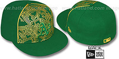 Athletics MLB-FOIL Green-Gold Fitted Hat by New Era