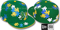 Athletics PUZZLE Green Fitted Hat by New Era