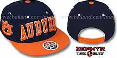 Auburn 2T SUPER-ARCH SNAPBACK Navy-Orange Hat by Zephyr