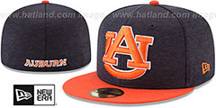 Auburn HEATHER-HUGE Navy-Orange Fitted Hat by New Era