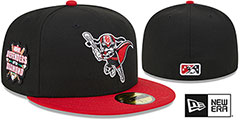 Barons MILB MARVEL DEFENDERS SIDE-PATCH Black-Red Fitted Hat by New Era