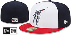 Bats MILB MARVEL DEFENDERS White-Navy-Red Fitted Hat by New Era