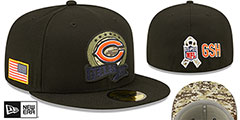 Bears 2022 SALUTE-TO-SERVICE Black Fitted Hat by New Era