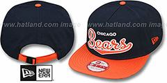 Bears BALLISTIC SCRIPT A-FRAME STRAPBACK Navy-Orange Hat by New Era