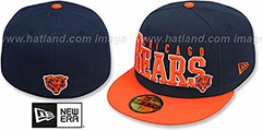 Bears NFL 2T CHOP-BLOCK Navy-Orange Fitted Hat by New Era