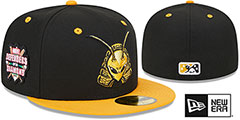 Bees MILB MARVEL DEFENDERS SIDE-PATCH Black-Gold Fitted Hat by New Era