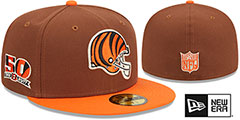 Bengals HARVEST SIDE-PATCH Brown-Orange Fitted Hat by New Era