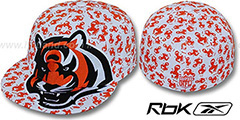 Bengals SUPERSIZE FLOCKING White Fitted Hat by Reebok