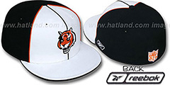 Bengals TRI-PIPING PINWHEEL White-Black Fitted Hat by Reebok