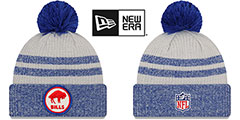 Bills 2022 NFL THROWBACK SIDELINE Knit Beanie Hat by New Era