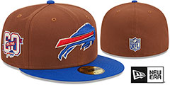 Bills HARVEST SIDE-PATCH Brown-Royal Fitted Hat by New Era