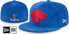 Bills LETTERMAN PIN CORDUROY Royal Fitted Hat by New Era