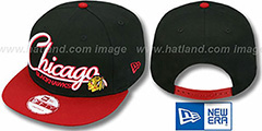 Blackhawks 2T CHARZ SNAPBACK Black-Red Hat by New Era