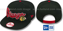 Blackhawks BLOCK-SCRIPT SNAPBACK Black Hat by New Era