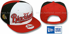 Blackhawks SCRIPTWHEEL SNAPBACK White-Black-Red Hat by New Era