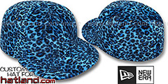 Blank CHEETAH PIMPIN-FUR Blue Fitted Hat by New Era