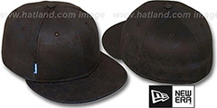 Blank DISTRESSED LEATHER Brown Fitted Hat by New Era