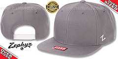 Blank OVER-SIZED SNAPBACK Grey Hat by Zephyr