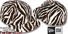 Blank ZEBRA PIMPIN-FUR Bone-Brown Fitted Hat by New Era