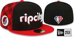 Trail Blazers DIAMOND 75 CITY-SERIES Black-Red Fitted Hat by New Era