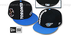 Blue Jays BEELINE Black-Blue Fitted Hat by New Era