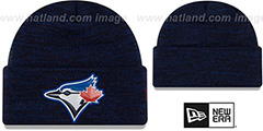 Blue Jays BEVEL Royal-Black Knit Beanie Hat by New Era