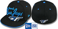 Blue Jays BIG-SCRIPT Black Fitted Hat by New Era