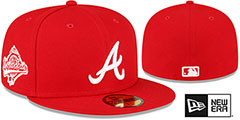 Braves 1995 WS SIDE-PATCH UP Red-White Fitted Hat by New Era