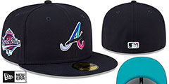 Braves 1995 WS POLAR LIGHTS Navy-Teal Fitted Hat by New Era