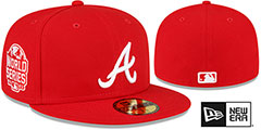 Braves 2021 WS SIDE-PATCH UP Red-White Fitted Hat by New Era